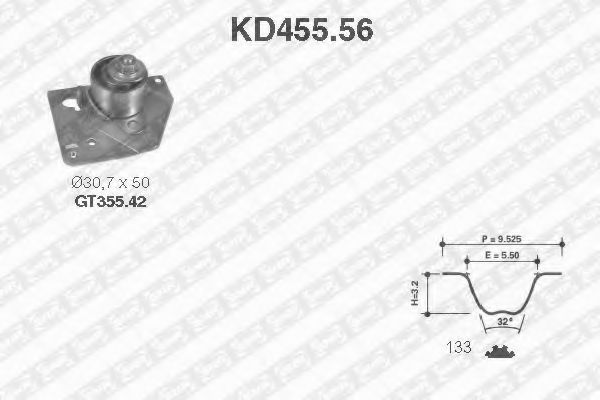 SNR KD45556 Комплект ГРМ для RENAULT LAGUNA