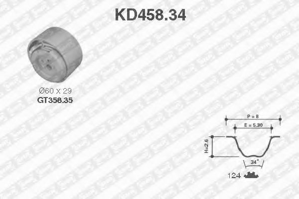 SNR KD45834 Комплект ГРМ для ALFA ROMEO