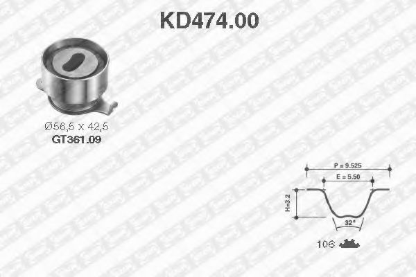 SNR KD47400 Комплект ГРМ для HONDA
