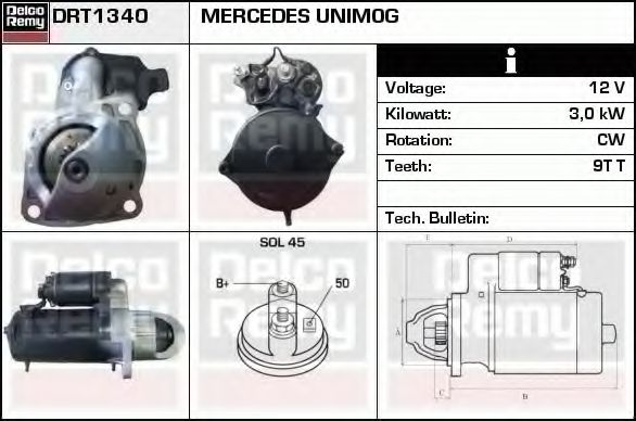 DRT1340 DELCO REMY Стартер DRT1340 DELCO REMY Стартер