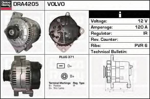 DELCO REMY DRA4205 Генератор DELCO REMY DRA4205 Генератор