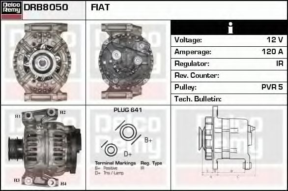 DELCO REMY DRB8050 Генератор 
