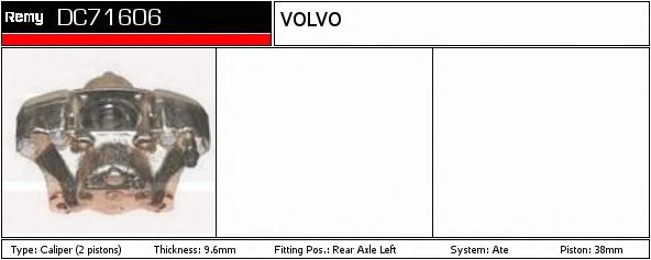 DELCO REMY DC71606 Тормозной суппорт для VOLVO 940