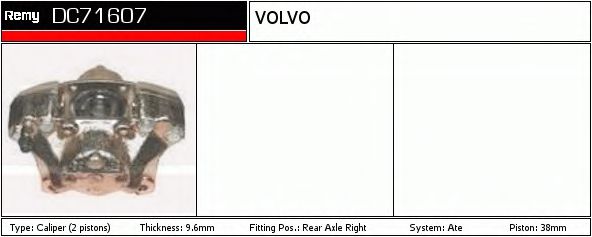 DELCO REMY DC71607 Тормозной суппорт для VOLVO 940