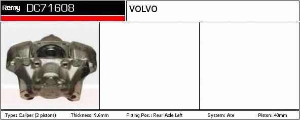 DELCO REMY DC71608 Тормозной суппорт для VOLVO 940