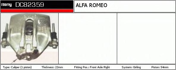 DELCO REMY DC82359 Тормозной суппорт для ALFA ROMEO 168 (164) 2.5 TD (164.K2A, 164.K2B)