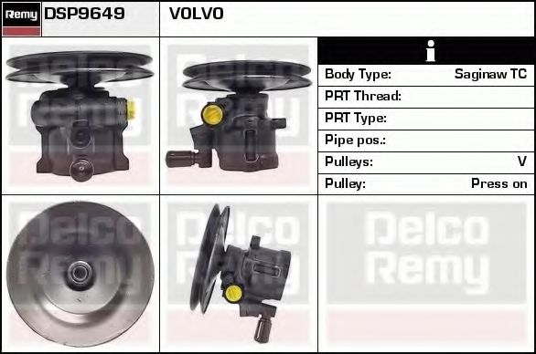 DELCO REMY DSP9649 Насос гидроусилителя руля для VOLVO 960