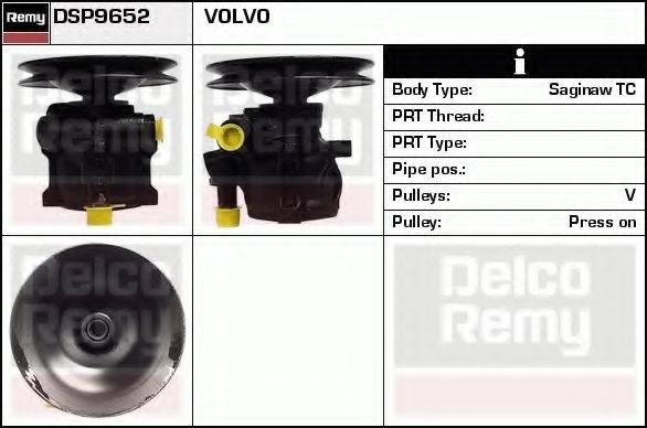DELCO REMY DSP9652 Насос гидроусилителя руля для VOLVO 940 Break (945)