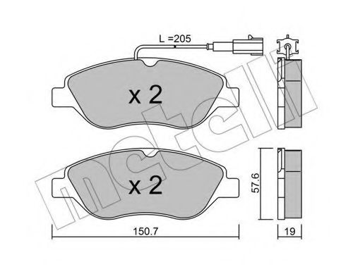 METELLI 2205771 Тормозные колодки METELLI для LANCIA