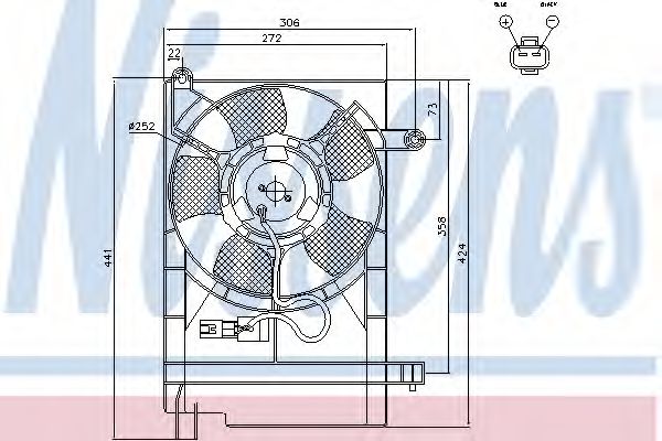 NISSENS 85062 Вентилятор системы охлаждения двигателя для DAEWOO