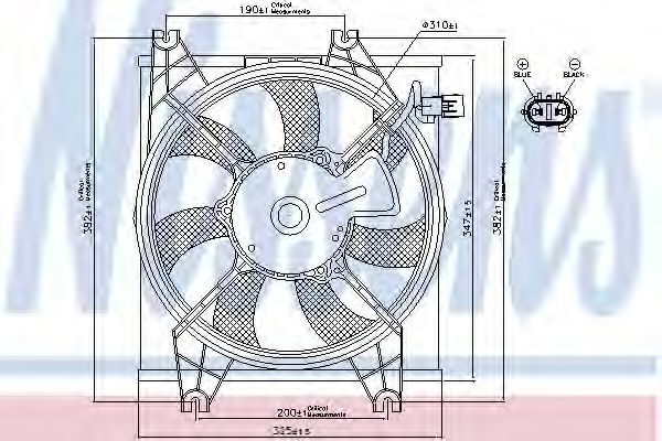 NISSENS 85086 Вентилятор системы охлаждения двигателя NISSENS для HYUNDAI
