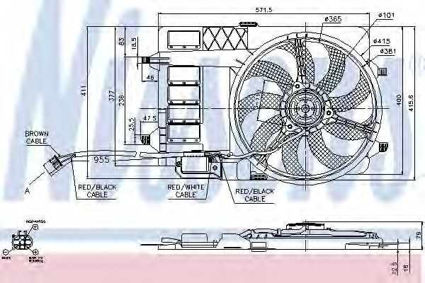 NISSENS 85125 Вентилятор системы охлаждения двигателя для MINI