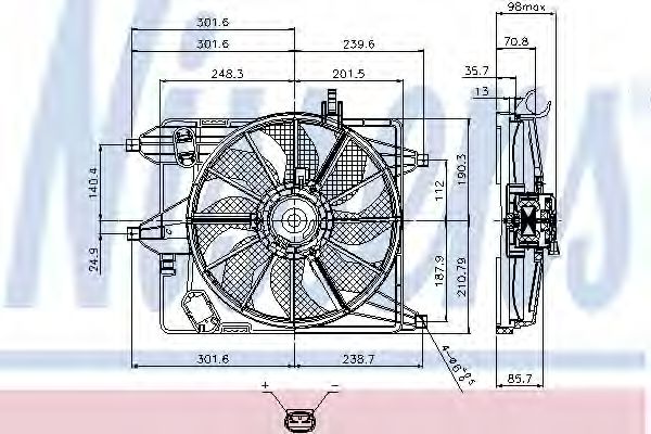 NISSENS 85252 Вентилятор системы охлаждения двигателя для NISSAN