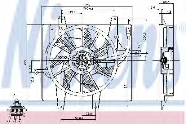 NISSENS 85289 Вентилятор системы охлаждения двигателя для CHRYSLER