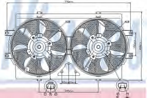 NISSENS 85388 Вентилятор системы охлаждения двигателя для DODGE STRATUS
