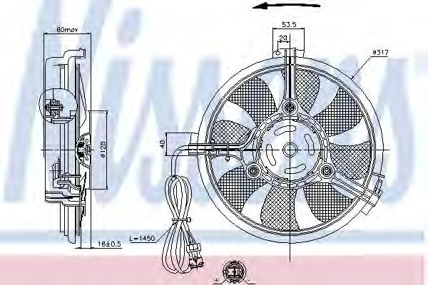 NISSENS 85519 Вентилятор системы охлаждения двигателя для FORD