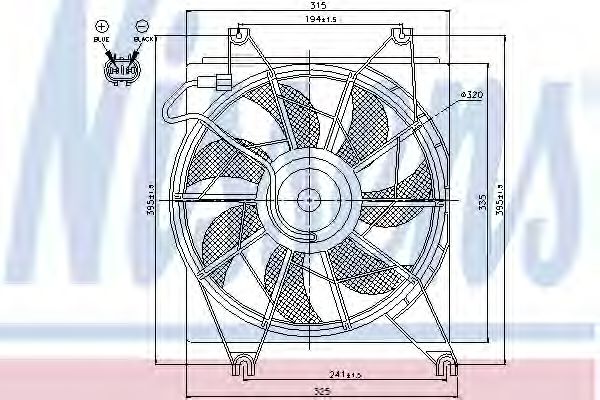 NISSENS 85620 Вентилятор системы охлаждения двигателя NISSENS для HYUNDAI
