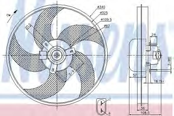 NISSENS 85668 Вентилятор системы охлаждения двигателя NISSENS для PEUGEOT