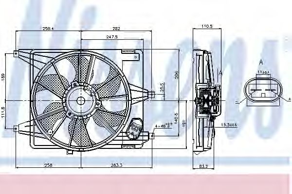 NISSENS 85708 Вентилятор системы охлаждения двигателя для DACIA