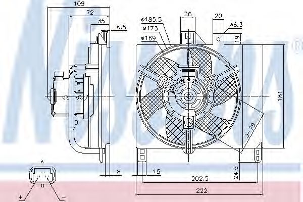 NISSENS 85765 Вентилятор системы охлаждения двигателя для SMART