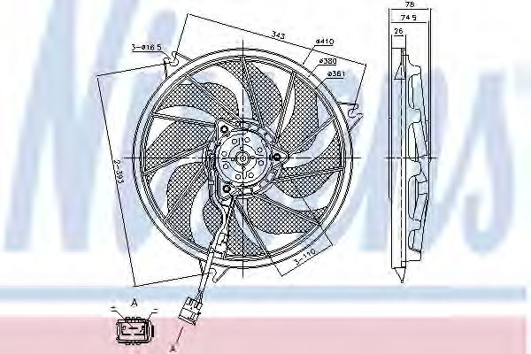 NISSENS 85787 Вентилятор системы охлаждения двигателя для PEUGEOT