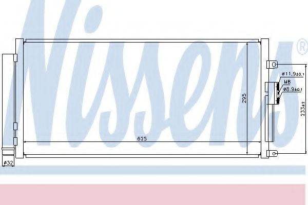 NISSENS 940291 Радиатор кондиционера для ABARTH 500 (312) 1.4