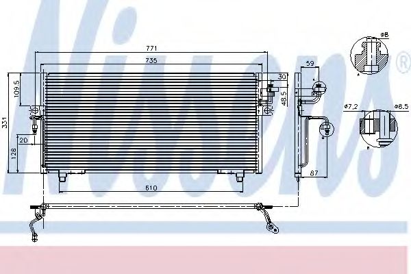 NISSENS 94299 Радиатор кондиционера для NISSAN
