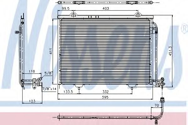 NISSENS 94282 Радиатор кондиционера для MERCEDES-BENZ CLK