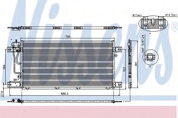 NISSENS 94503 Радиатор кондиционера для SCANIA