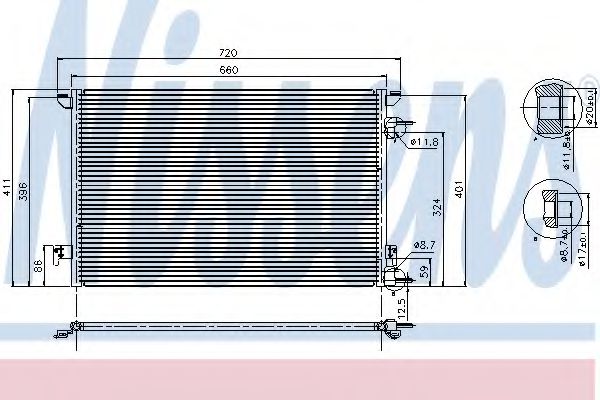 NISSENS 94598 Радиатор кондиционера для FIAT