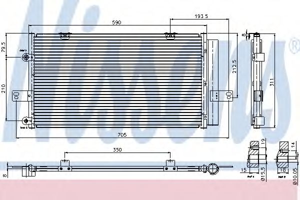 NISSENS 94652 Радиатор кондиционера для ROVER