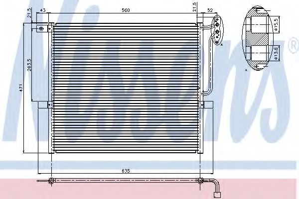 NISSENS 94761 Радиатор кондиционера для BMW
