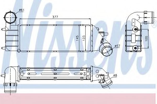 NISSENS 96766 Интеркулер для FIAT