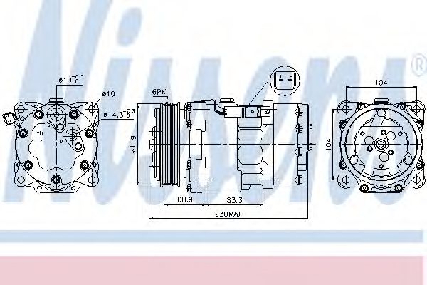 NISSENS 89032 Компрессор кондиционера для FIAT