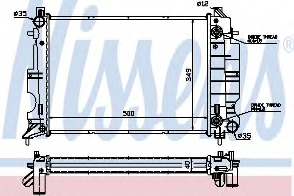 NISSENS 64034A Радиатор охлаждения двигателя NISSENS для SAAB