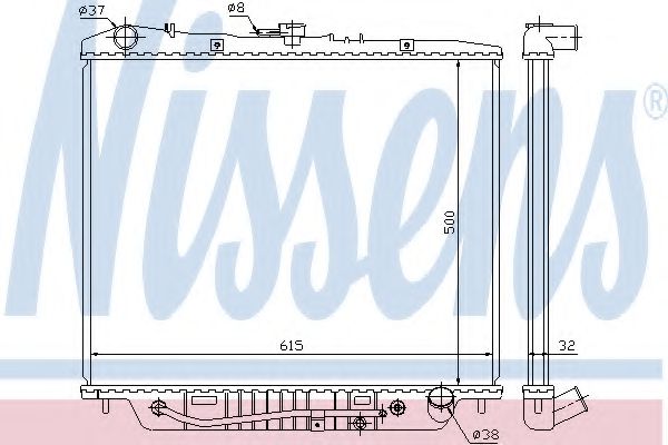 NISSENS 60852 Радиатор охлаждения двигателя для ISUZU TROOPER