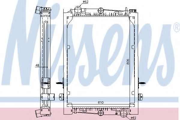NISSENS 61440A Радиатор охлаждения двигателя для DAF 85