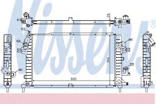 NISSENS 63029A Радиатор охлаждения двигателя для OPEL