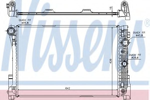 NISSENS 67161 Радиатор охлаждения двигателя для MERCEDES-BENZ E-CLASS купе (C207)