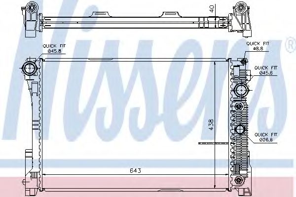 NISSENS 67101 Радиатор охлаждения двигателя для MERCEDES-BENZ GLK-CLASS