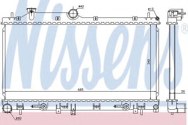 NISSENS 67716 Радиатор охлаждения двигателя NISSENS для SUBARU