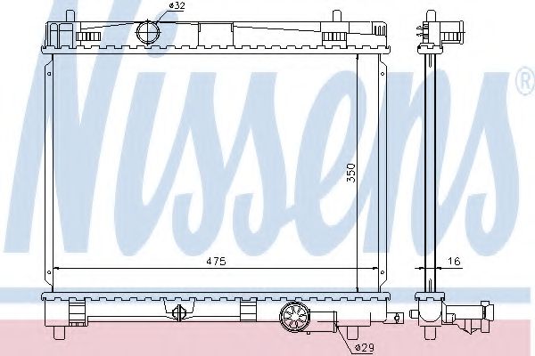 NISSENS 646823 Радиатор охлаждения двигателя для TOYOTA URBAN CRUISER