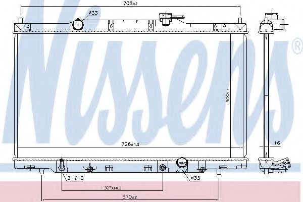 NISSENS 681379 Радиатор охлаждения двигателя для HONDA ELEMENT