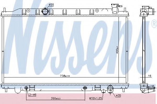 NISSENS 68792 Радиатор охлаждения двигателя для NISSAN ALTIMA