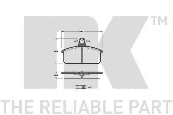 NK 222313 Комплект тормозных колодок, дисковый тормоз NK 222313 Комплект тормозных колодок, дисковый тормоз