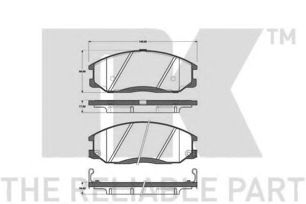 NK 223420 Тормозные колодки NK для HYUNDAI