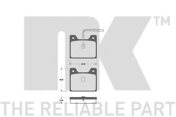 NK 223705 Комплект тормозных колодок, дисковый тормоз 