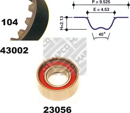 MAPCO 23002 Комплект ГРМ MAPCO для FIAT