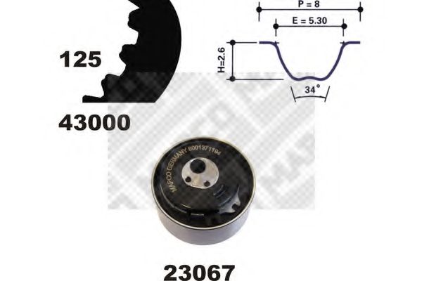 MAPCO 23000 Комплект ГРМ MAPCO для FIAT