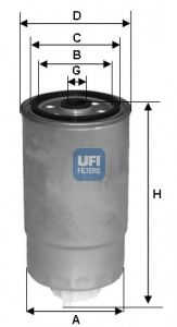 UFI 2435002 Топливный фильтр UFI для CITROEN
